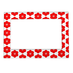 Red Flower Design Magnetic Frame