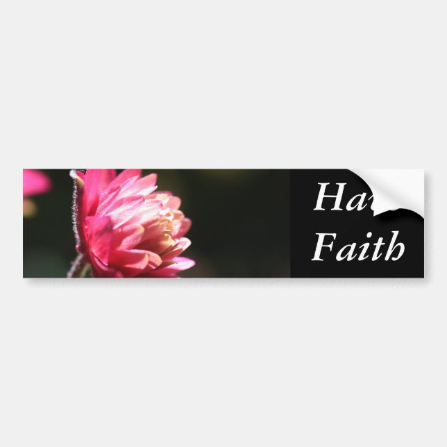 Red Flower Faith Inspirational Bumper Sticker (Front)