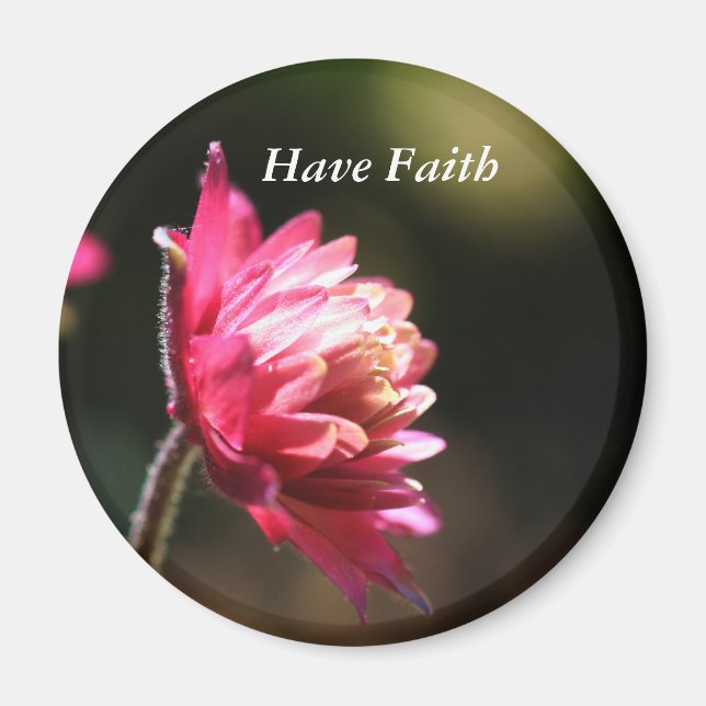 Red Flower Faith Inspirational Magnet (Front)