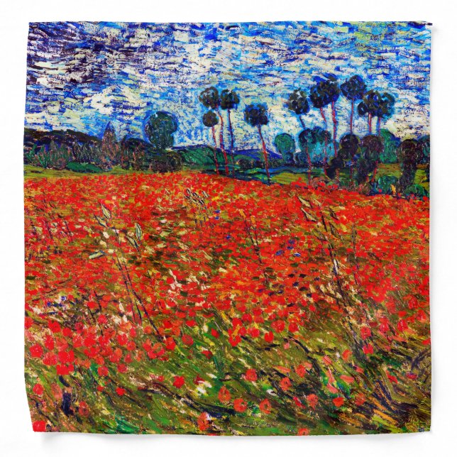 Red Flower Field, Van Gogh Bandana (Front)