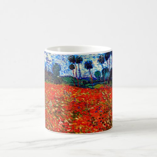 Red Flower Field Van Gogh Coffee Mug