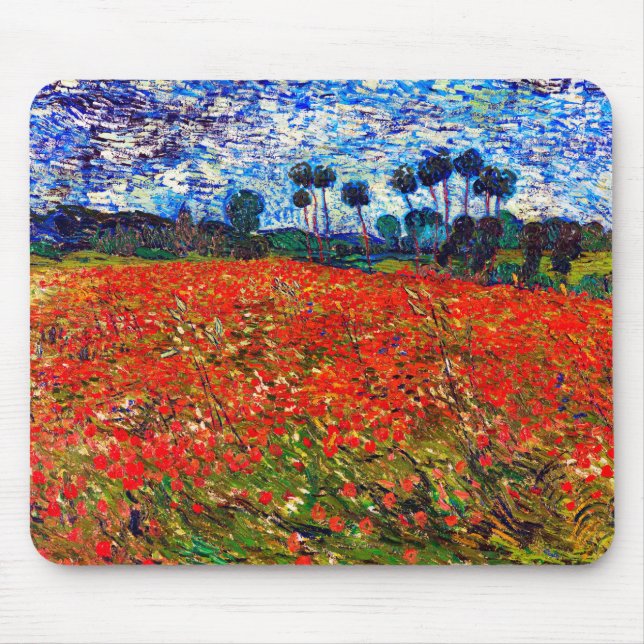 Red Flower Field, Van Gogh Mouse Pad (Front)