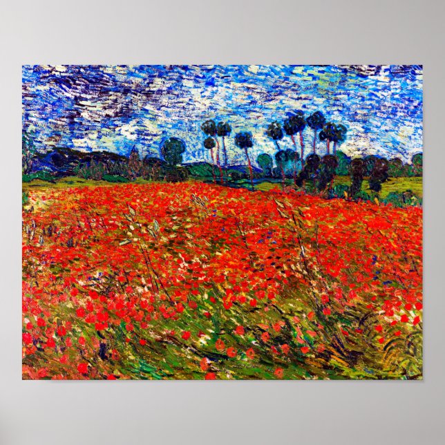 Red Flower Field, Van Gogh Poster (Front)