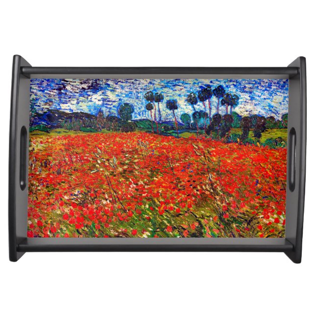 Red Flower Field, Van Gogh Serving Tray (Front)