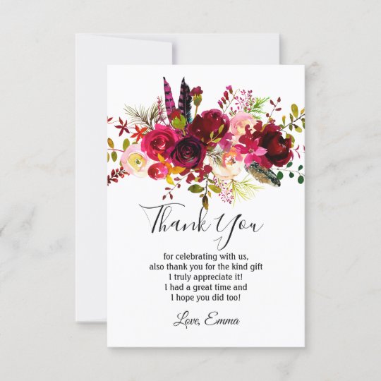 red flower, floral thank you card | Zazzle.com