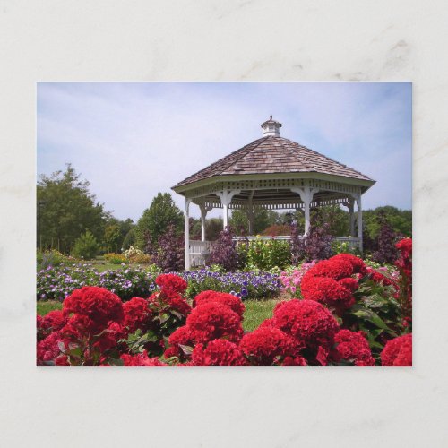 Red Flower Garden Gazebo Mark Edward Westerfield Postcard