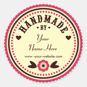 Red Flower Handmade By Personalized Stickers