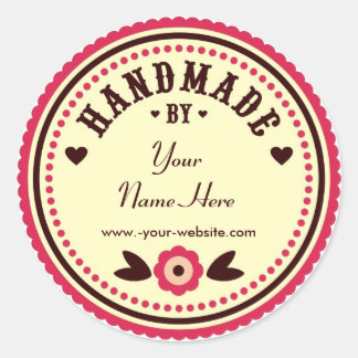 Red Flower Handmade By Personalized Stickers