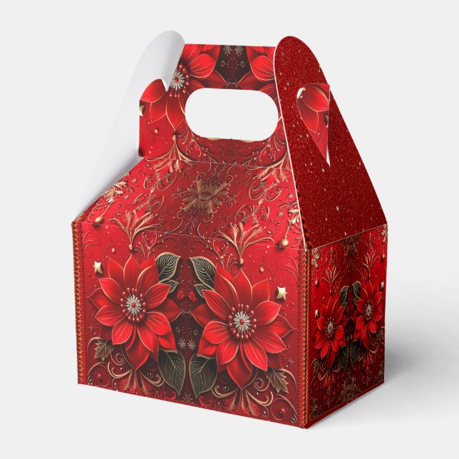 Red Flower Holiday Gift Box (Front Side)
