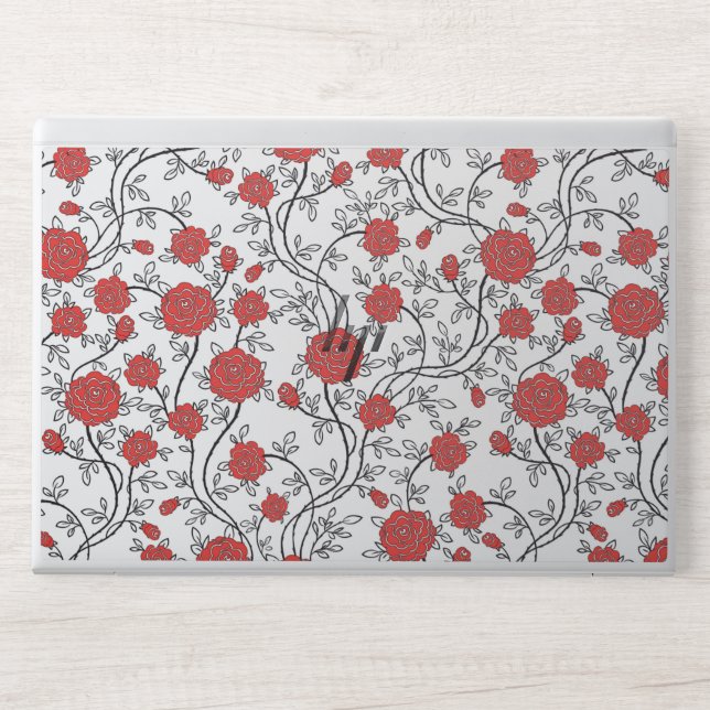 Red flower HP EliteBook 840 G5/G6, 745 G5/G6 HP Laptop Skin (Front)