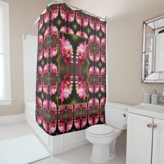 Red Flower In Sunlight Abstract Pattern   Shower Curtain (In Situ)