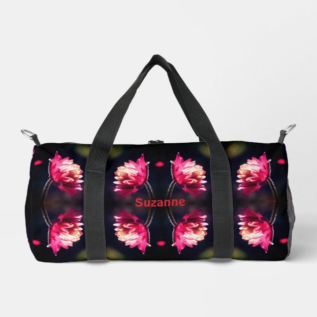 Red Flower In Sunlight Abstract Personalized Duffle Bag (Front)