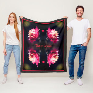 Red Flower In Sunlight Abstract Personalized Fleece Blanket