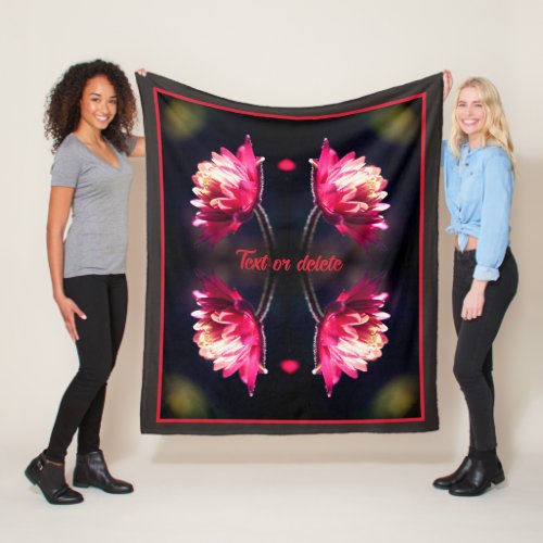Red Flower In Sunlight Abstract Personalized Fleece Blanket
