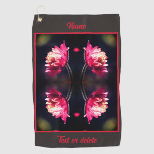 Red Flower In Sunlight Abstract Personalized Golf Towel