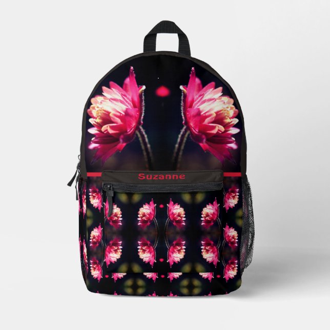 Red Flower In Sunlight Abstract Personalized Printed Backpack (Front)