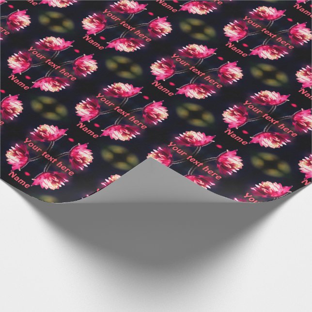 Red Flower In Sunlight Close Up Personalized Wrapping Paper (Corner)