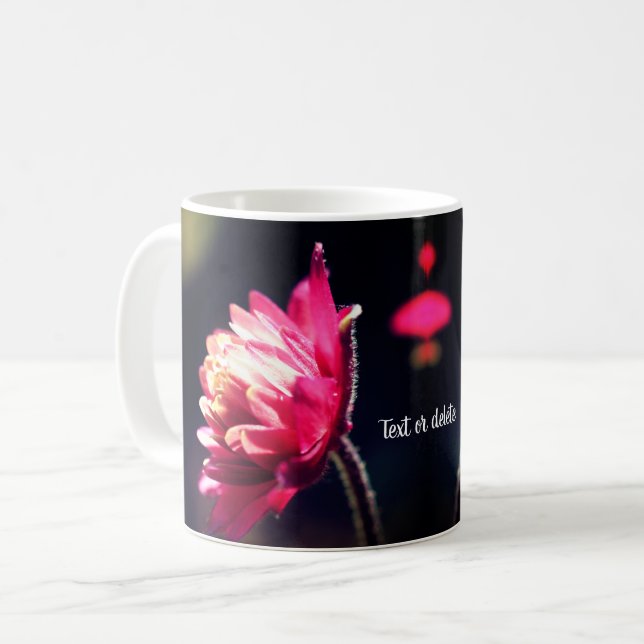 Red Flower In Sunlight Floral Personalized Coffee Mug (Front Left)