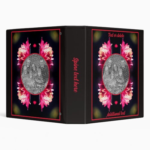 Red Flower In Sunlight Frame Add Your Photo 3 Ring Binder