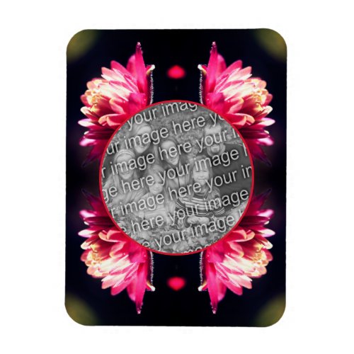 Red Flower In Sunlight Frame Add Your Photo Magnet