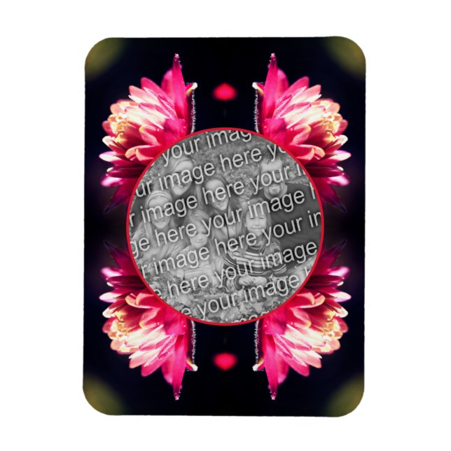 Red Flower In Sunlight Frame Add Your Photo Magnet (Vertical)