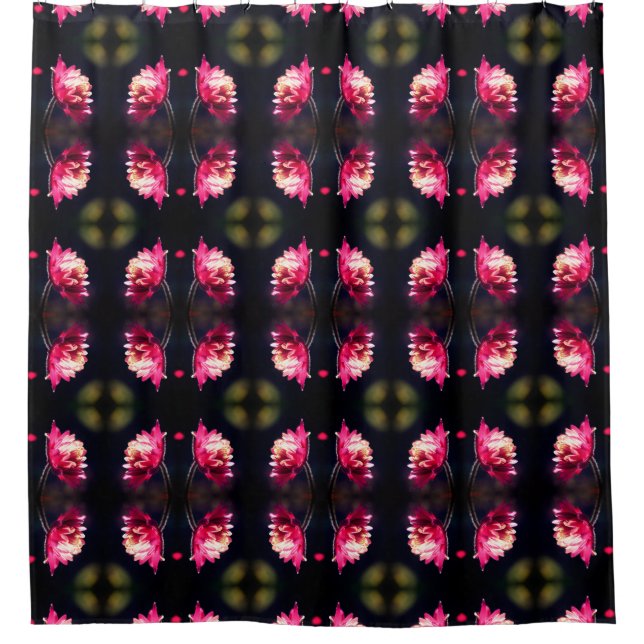 Red Flower In Sunlight Nature Art Pattern Shower Curtain (Front)