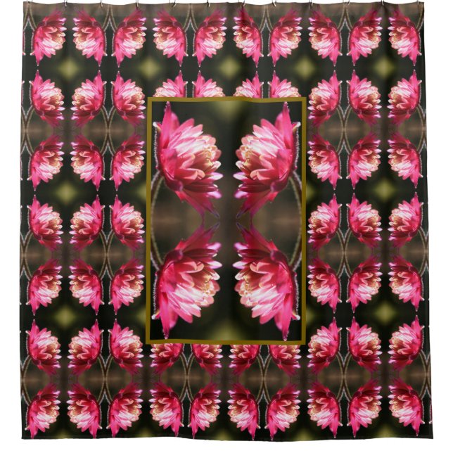 Red Flower In Sunlight Nature Art Pattern   Shower Curtain (Front)