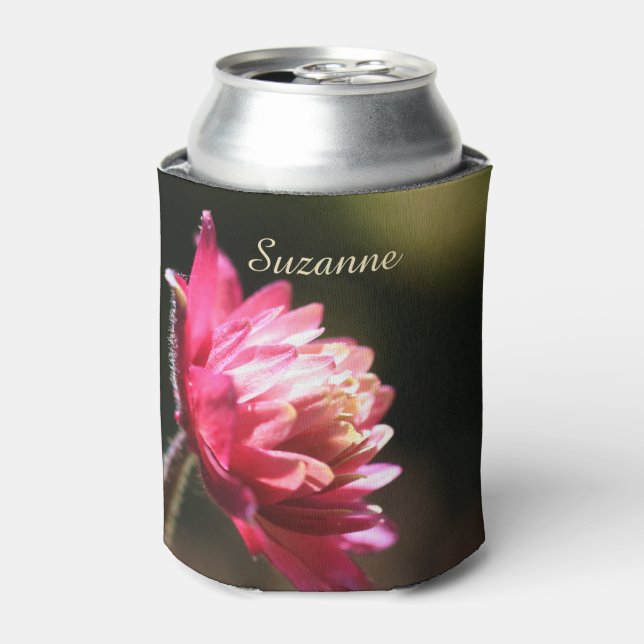 Red Flower In Sunlight Personalized  Can Cooler (Can Front)