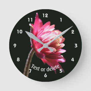 Red Flower In Sunlight Personalized Round Clock