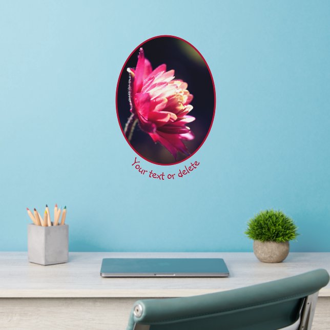 Red Flower In Sunlight Personalized  Wall Decal (Home Office 2)