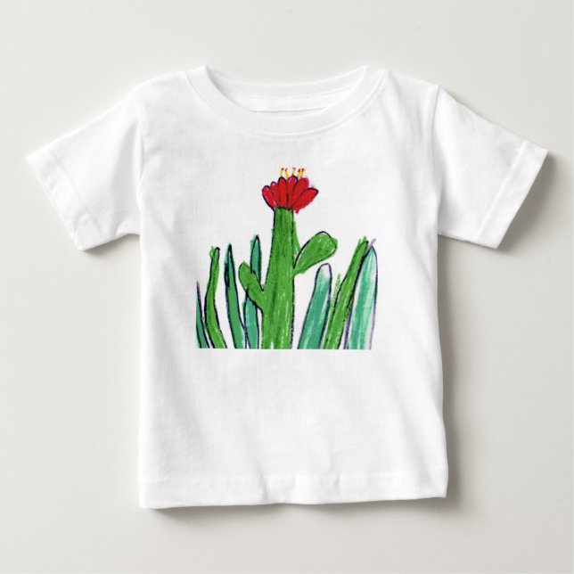 Red Flower in the Grass Baby T-Shirt (Front)