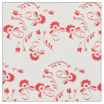 Red Flower India Inspired Fabric