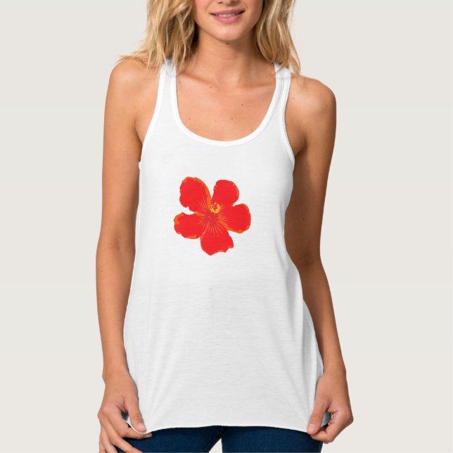 Red Flower Minimalist Tank Top (Front)