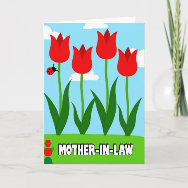 Red Flower Mother In Law Card (Front)