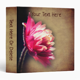 Red Flower Nature Art Personalized  3 Ring Binder