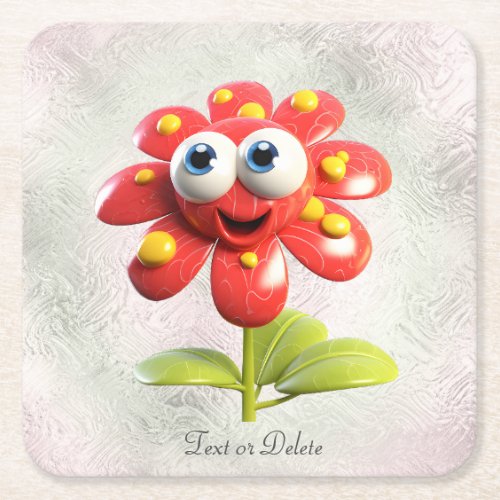 Red Flower Paper Coaster