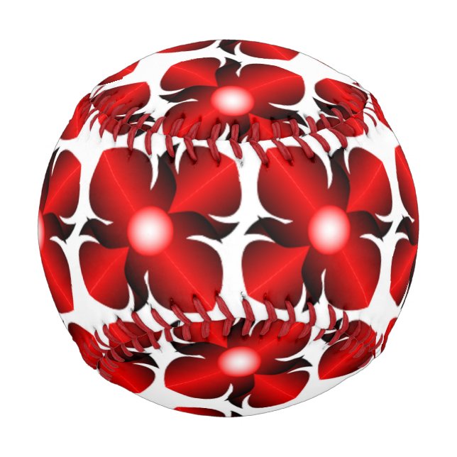RED FLOWER PATTERN BASEBALL (Front)