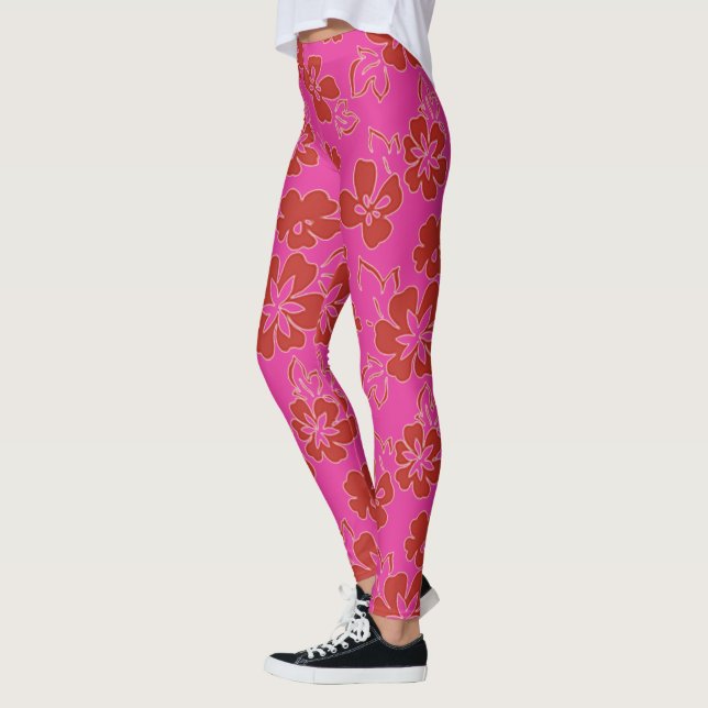 Red  Flower Pattern Leggings (Left)