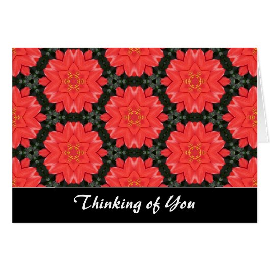 Red Flower Pattern - Thinking of You (Front Horizontal)