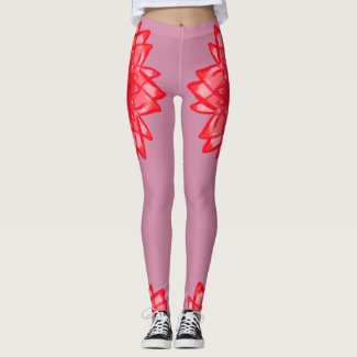 Red flower pattern your color customizable legging