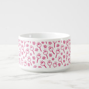Red Flower Patterned Chilli Bowl