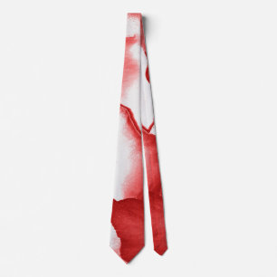 Red Flower Petals Neck Tie