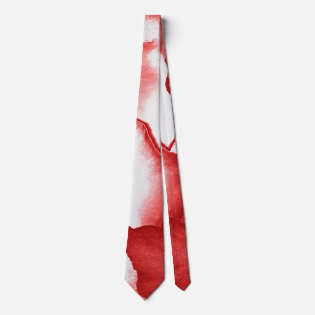 Red Flower Petals Neck Tie (Front)