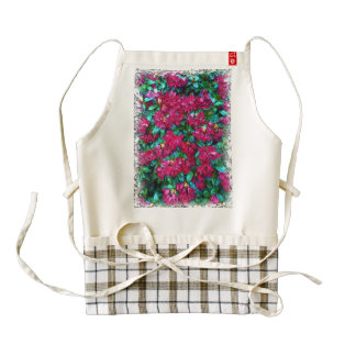 Red Flower photo painting Zazzle HEART Apron