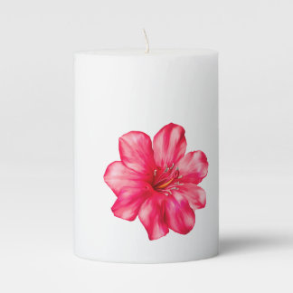 Red flower pillar candle