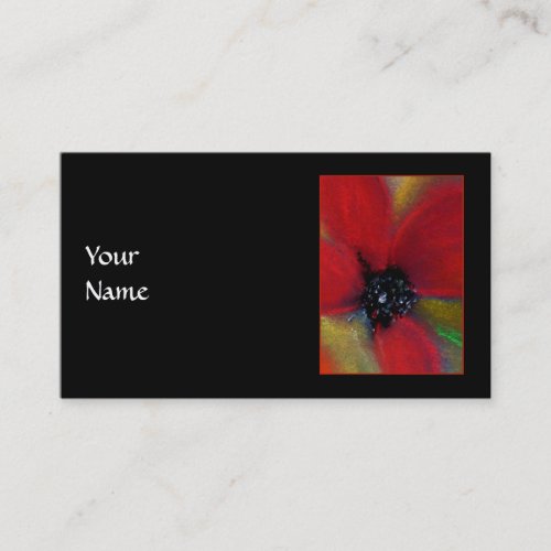 Red Flower, Poppy. Business Card Templates