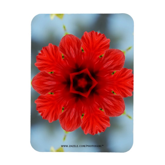 Red Flower Premium Magnet (Vertical)