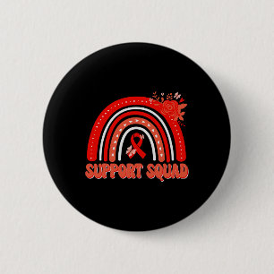 Red Flower Rainbow Blood Cancer Awareness Support Button