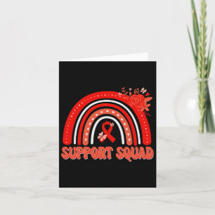 Red Flower Rainbow Blood Cancer Awareness Support Card