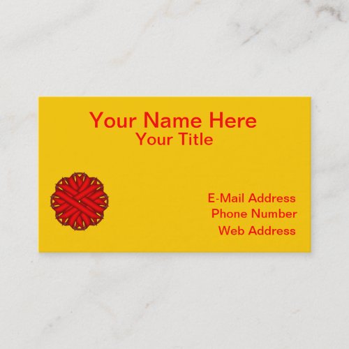 Red Flower Ribbon by Kenneth Yoncich Business Card